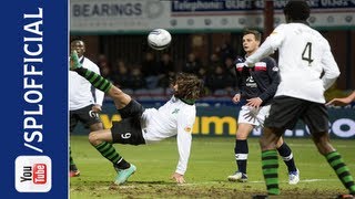 Georgios Samaras Scores Stunning Overhead Kick Goal Dundee 02 Celtic 26122012 [upl. by Kcirrag64]