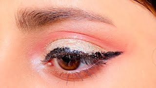 How To Apply Glitter on CREASED or HOODED Eyelids  How to Apply Chunky Glitters Makeup Tutorial [upl. by Shandra]