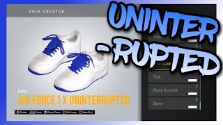 NBA 2K20 Shoe Creator  Nike Air Force 1 Low x Uninterrupted [upl. by Flossie]