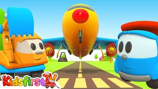 Leo the Truck English amp a Plane for Kids An Airplane Cartoon [upl. by Bowen]