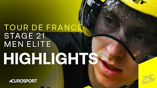 TOTAL DOMINANCE 🏆  Tour de France Stage 21 Race Highlights  Eurosport Cycling [upl. by Dniren]