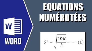 Numérotation et références AUTOMATIQUES des équations mathématiques dans Word [upl. by Anevad120]