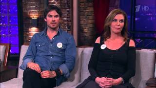 Ivana Chubbuck and Ian Somerhalder on Russias quotEvening with Ivan Urgantquot [upl. by Ennaeed]