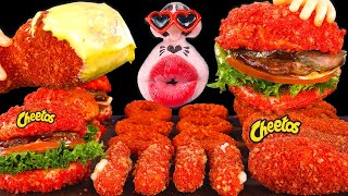 SUB│The Best Cheetos Chicken Burgers Cheesesteaks and Onion Rings ASMR Mukbang Eating Show [upl. by Auhsaj419]