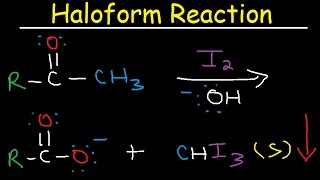 Haloform Reaction Mechanism With Methyl Ketones  Iodoform Test [upl. by Dahl466]