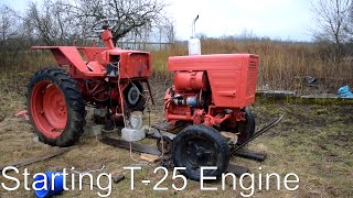 Starting Tractor T25 Engine 1080p [upl. by Ettenoitna]