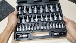 New HORUSDY Hex Bit Socket Set 36PC SAE Metric 12quot 38quot 14quot Driver S2 Steel With Case [upl. by Vigen]