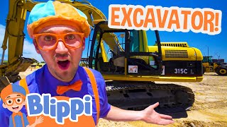 Blippi Drives a GIANT Excavator in a Construction Site  Blippi Full Episodes [upl. by Jonis]