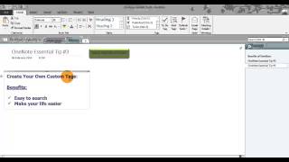 OneNote Tip3 create your own custom Tags [upl. by Colan]