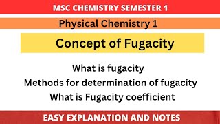 Concept of Fugacity and Determination of Fugacity  Fugacity Coefficient  Thermodynamics  MSc [upl. by Haldi]