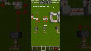 4 types of Redstone clocks youtube youtubeshorts [upl. by Hteik]