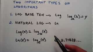 What are the Two Important Types of Logarithms  Log Base e and Log Base 10   Logarithms Lesson 3 [upl. by Amees]