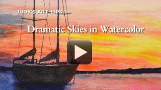 Watercolor painting tips  Painting Dramatic Skies by Judy Mudd [upl. by Netsryk541]