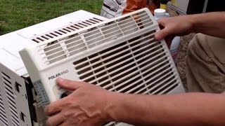 How To Clean A Window Air Conditioner Correctly [upl. by Dnalro]