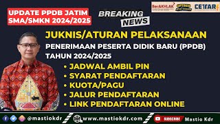 Juknis PPDB Jatim Tahun 2024 Jenjang SMASMK Negeri Ternyata Ada Yang Beda Dari Tahun 2023 [upl. by Ogilvie806]