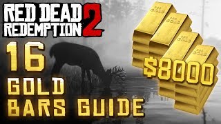 Red Dead Redemption 2  16 Gold Bar Locations 8000other loot [upl. by Mcbride836]