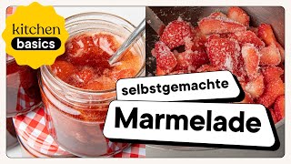 Erdbeermarmelade selber machen – Grundrezept  Kitchen Basics [upl. by Idrahs23]