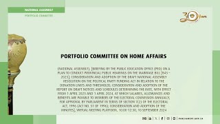 Portfolio Committee on Home Affairs 10 September 2024 [upl. by Ailadi]