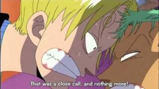 One Piece  Zoro and Sanji soo close kisses xD very funny [upl. by Hardie]