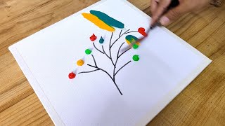 Easy Acrylic Painting Technique  Step By Step  Abstract Flower Painting [upl. by Hurlow801]