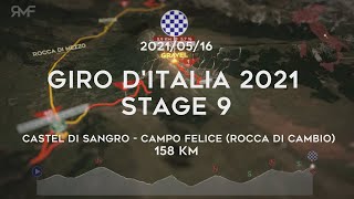 Giro dItalia 2021  Stage 921 Castel di Sangro  Campo Felice  Route parcours amp profile [upl. by Eadie]