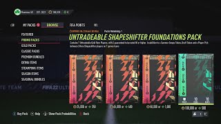 NEW UNTRADEABLE SHAPESHIFTER FOUNDATIONS PACK OPENED FIFA 22 ULTIMATE TEAM [upl. by Barren831]