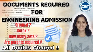 Documents Needed For Engineering Admission  Documents Sequence  Xerox Sets SEBC  MHTCET 2024 [upl. by Turmel]