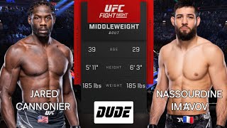 JARED CANNONIER vs NASSOURDINE IMAVOV  UFC Louisville  Ai Prediction  Full Fight [upl. by Kassaraba]