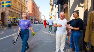 Stockholm Late Summer Heat Wave Walk  Sweden 4K [upl. by Anibur]