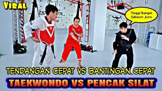 Taekwondo Mencoba Sparing Pencak Silat [upl. by Ylluz]