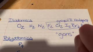 Diatomic amp Polyatomic Elements [upl. by Gnivri]