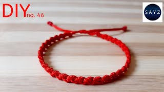 Simple And Easy Red String Bracelet  DIY Lucky Charm Bracelet SAYZ23 No 46 [upl. by Iadam]