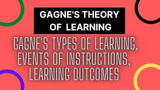 GAGNE THEORY OF LEARNING  Types of learning  Short Notes Events of instructions Learning outcomes [upl. by Dorian]