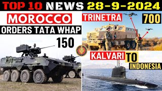 Indian Defence Updates  Morocco Orders WhAP 700 Trinetra Drones Kalvari To Indonesia FRCV Audit [upl. by Aytida130]