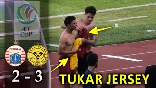 Aksi Tukar Jersey Pemain Persija dengan Ceres Negros AFC Cup 2019 [upl. by Neenahs]