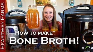 Homemade Chicken Bone Broth Recipe and Canning Tutorial  Easy and Nutritious Stock [upl. by Serra]