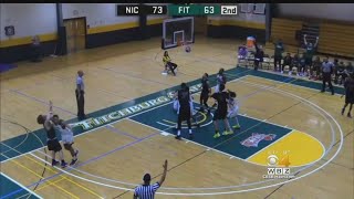 Fitchburg State suspends Kewan Platt indefinitely after vicious elbow  Get Up [upl. by Stacee]