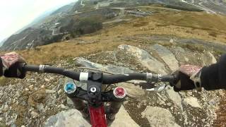 Antur Stiniog Double Black and Drop 220213 Go Pro [upl. by Namwen793]