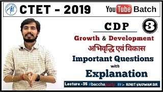 Growth amp Development अभिवृद्धि एवं विकास PART 3  Important Questions  ROHIT VAIDWAN SIR [upl. by Valdes]