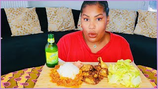 FRIED WINGS RICE SALAD MUKBANG [upl. by Ulphia]