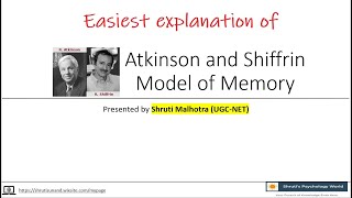 Atkinson Shiffrin Model [upl. by Akerdna168]