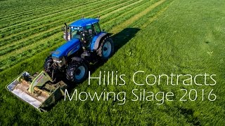 Hillis Contracts  Mowing Silage 2016  4K [upl. by Nairadas]