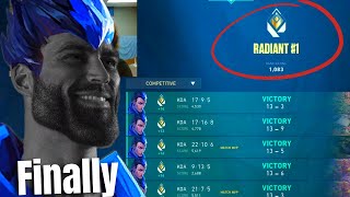 I Hit RANK 1 RADIANT in VALORANT YORU SOLO QUEUE [upl. by Meador]