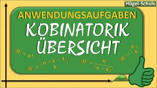 einfach erklärt  Kombinatorik  Übersicht Anwendungsaufgaben Übung Beispiele [upl. by Zea]