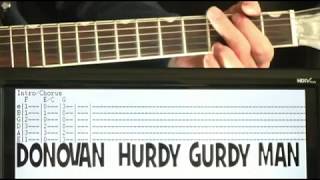 Hurdy Gurdy Man Donovan Guitar Chords Lesson amp Tab with Solo Tutorial [upl. by Amilah]