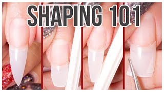 How to Shape and File your Nails 💕 Almond Stilletto Coffin and Square look [upl. by Gnel]