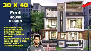 30X40 Feet 135 Gaj  3BHK  SPECIAL TERRACE GARDEN AREA  30X40 Feet House Plan  DV Studio [upl. by Afas]