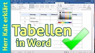 Tabellen in Word – AnleitungTutorial [upl. by Yleoj]