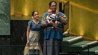 Statement and poem by Kathy JetnilKijiner Climate Summit 2014  Opening Ceremony [upl. by Nadaba]