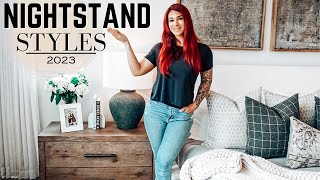 5 DIFFERENT NIGHTSTAND STYLES  TIPS amp TRICKS ON STYLING A NIGHTSTAND  SIMPLE amp BEAUTIFUL 2023 [upl. by Hindorff]